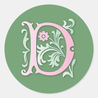 Adesivo Redondo Fleur-de-lis D Monograma