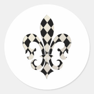 Adesivo Redondo Fleur de Lis, DIY background+text