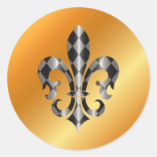 Adesivo Redondo Fleur de Lis, DIY fundo+texto