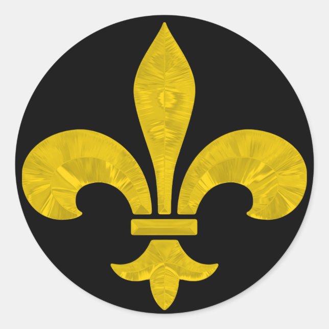 Adesivo Redondo Fleur De Lis Dourado Leaf Cut (Frente)