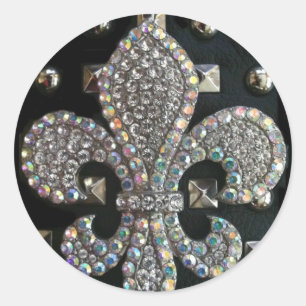 ADESIVO REDONDO FLEUR DE LIS EM STUDS DURO