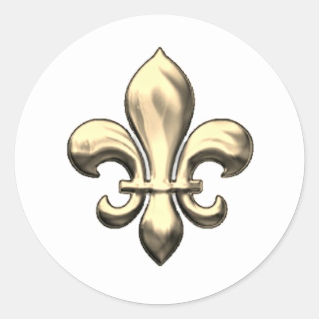 Adesivo Redondo Fleur de Lis em um plano de fundo alterável (Frente)