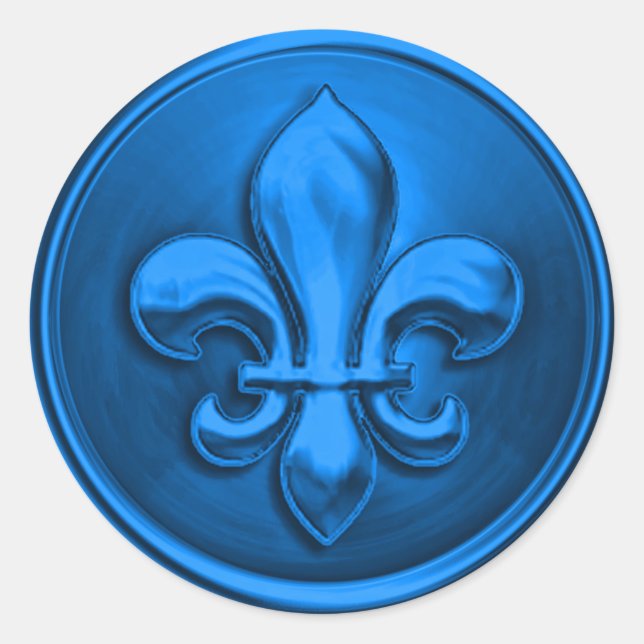 Adesivo Redondo Fleur de Lis Envelope Selo Emboscada (Frente)