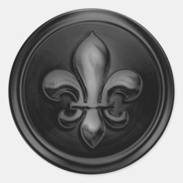 Adesivo Redondo Fleur de Lis Envelope Selo Emboscada