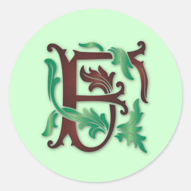 Adesivo Redondo Fleur-de-lis F Monograma (Frente)