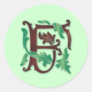 Adesivo Redondo Fleur-de-lis F Monograma