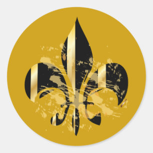 Adesivo Redondo Fleur de Lis, fundo e texto DIY