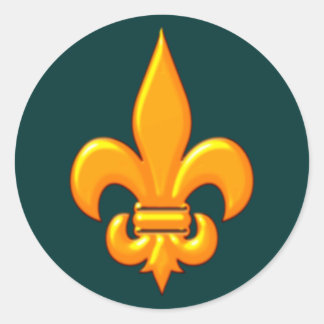 Adesivo Redondo Fleur De Lis Gold