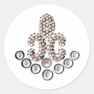Adesivo Redondo Fleur De Lis-jeweled
