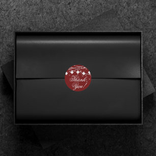 Adesivo Redondo Fleur de Lis Luzes Vermelho Escuro Elegante Obri