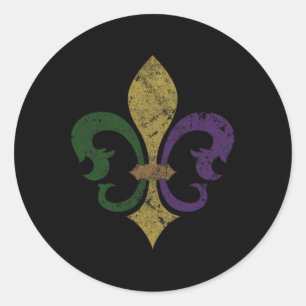 Adesivo Redondo Fleur De Lis Mardi Gras New Orleans S Men Yo