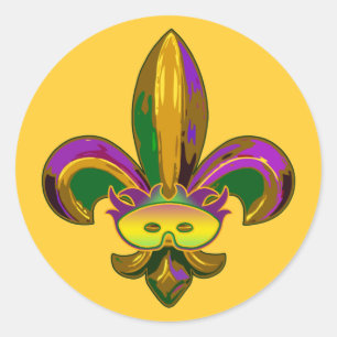 Adesivo Redondo Fleur de lis Mask