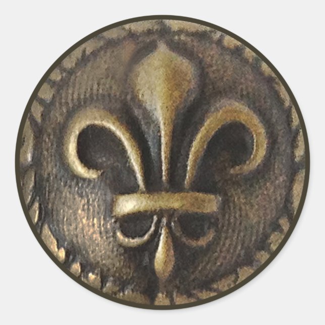 Adesivo Redondo Fleur De Lis Medallion Sticker (Frente)