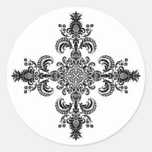 Adesivo Redondo Fleur de lis Meditação 4 cantos