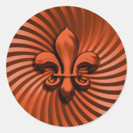 Adesivo Redondo Fleur de Lis no Fundo de ferrugem