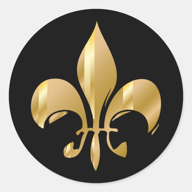 Adesivo Redondo Fleur de Lis Ouro Puro (Frente)