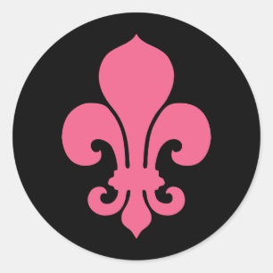 Adesivo Redondo Fleur de Lis rosa