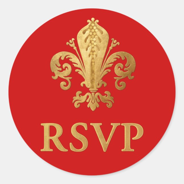 Adesivo Redondo Fleur-de-lis RSVP (Frente)