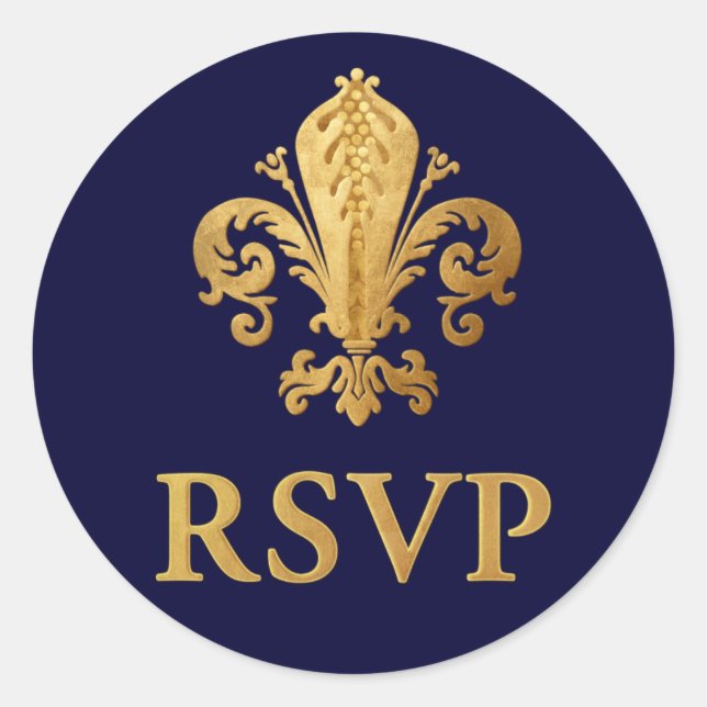 Adesivo Redondo Fleur-de-lis RSVP (Frente)