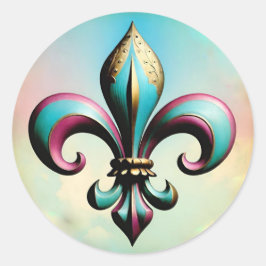 Adesivo Redondo Fleur de lis Sticker