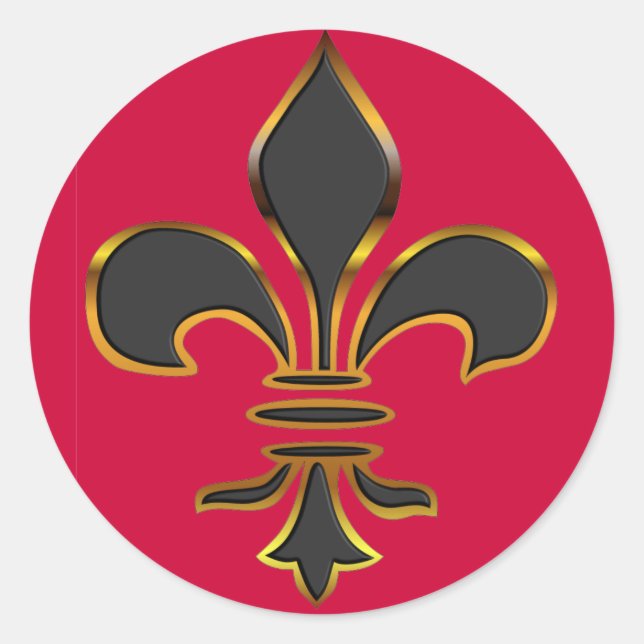 Adesivo Redondo Fleur-de-lis Sticker (Frente)