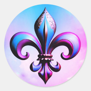 Adesivo Redondo Fleur de lis Sticker