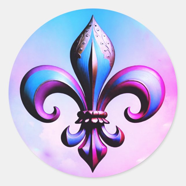 Adesivo Redondo Fleur de lis Sticker (Frente)