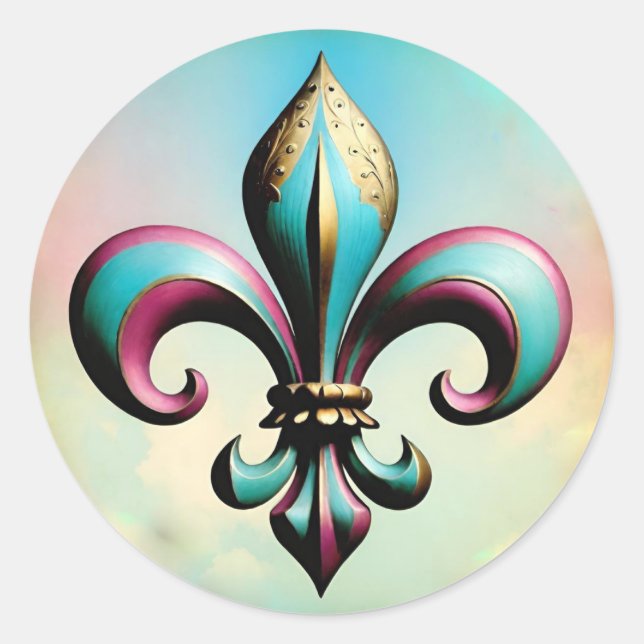 Adesivo Redondo Fleur de lis Sticker (Frente)