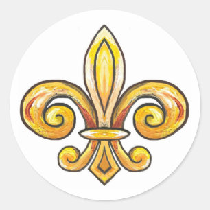 Adesivo Redondo Fleur de Lis Stickers