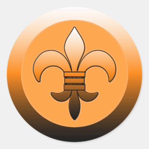 Adesivo Redondo Fleur de Lis Stickers ORANGE