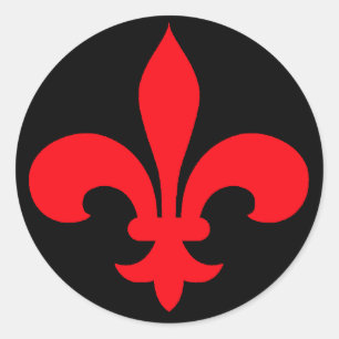 Adesivo Redondo Fleur de Lis Stickers RED