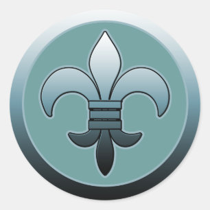 Adesivo Redondo Fleur de Lis Stickers SOFT BLUE