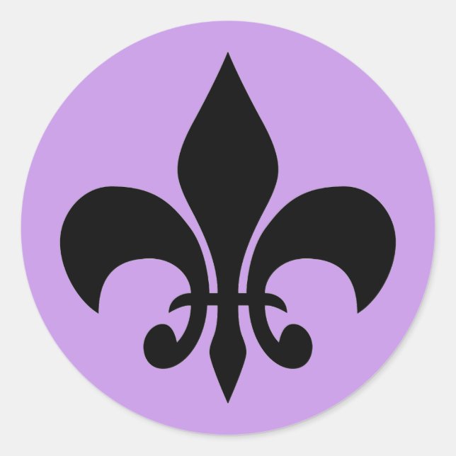 Adesivo Redondo Fleur de lis Violet Round Sticker (Frente)