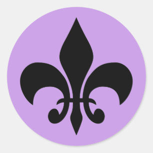 Adesivo Redondo Fleur de lis Violet Round Sticker