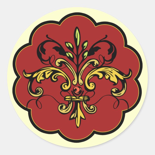 Adesivo Redondo Fleur de lis Xmas (Frente)