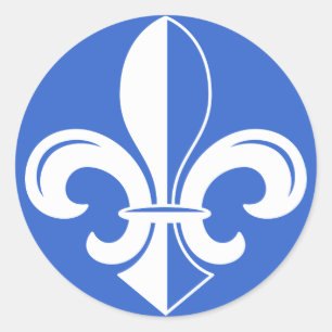 Adesivo Redondo Fleur de Lys Stickers