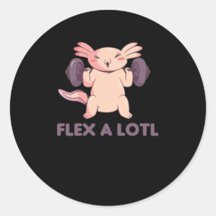 Adesivo Redondo Flex A Lotl Axolotl Pun Para Esporte De Malhação