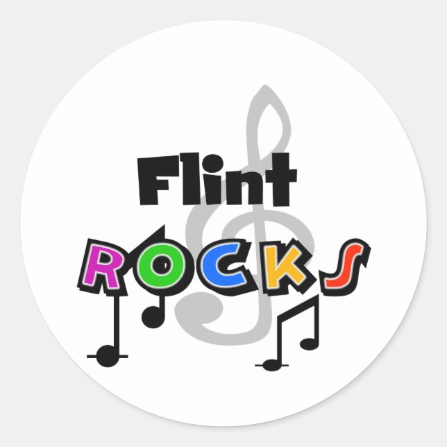 Adesivo Redondo Flint Rocks (Frente)