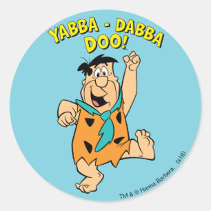 Adesivo Redondo Flintstone Yabba-Dabba Doo de Fred!