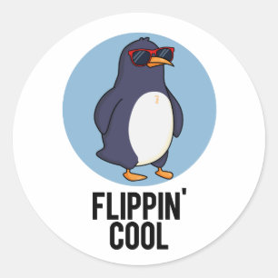Adesivo Redondo Flippin Legal Funny Penguin Pun