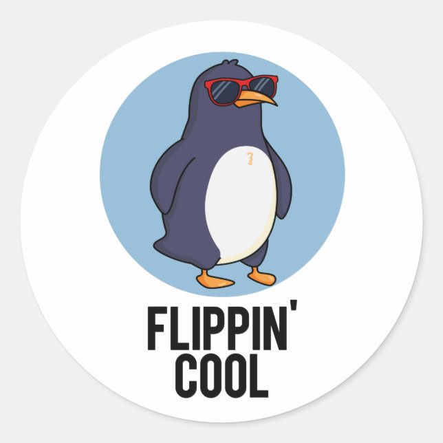 Adesivo Redondo Flippin Legal Funny Penguin Pun (Frente)
