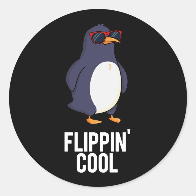 Adesivo Redondo Flippin Legal Penguin Pun Dark BG (Frente)