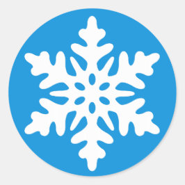 Adesivo Redondo Floco de Envelope de Natal Azul com Floco de Neve 