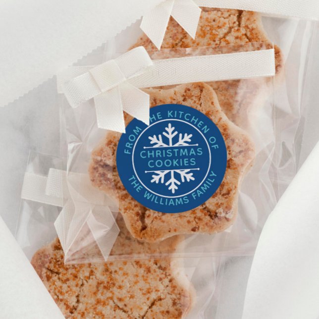 Adesivo Redondo Floco De Neve Branco Da Baia De Natal Da Cozinha (Criador carregado)