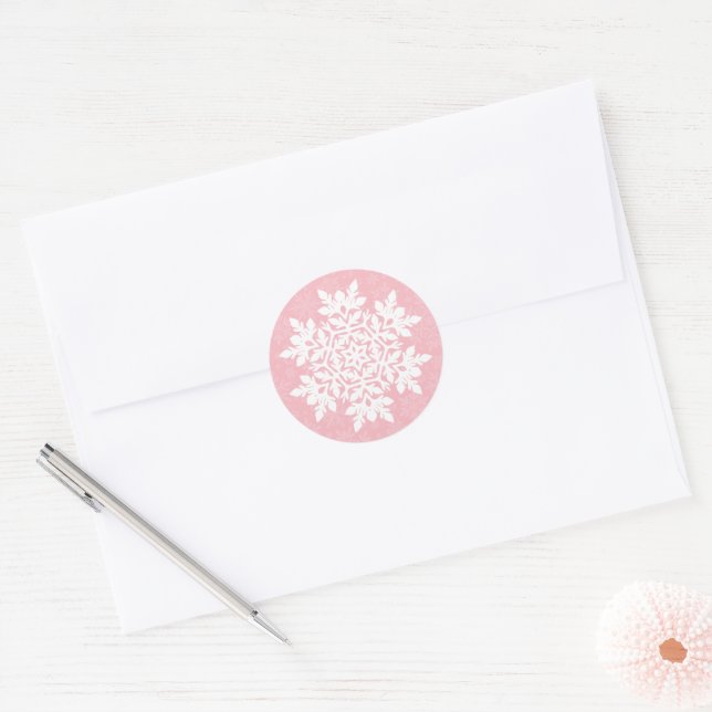 Adesivo Redondo  Floco de Neve Branco (Rubor de Açúcar)  (Envelope)