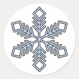 Adesivo Redondo Floco de Neve Brilhante - Ramos Azul Bebê