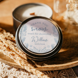 Adesivo Redondo Floco de neve de inverno Floco de neve Chá de fral