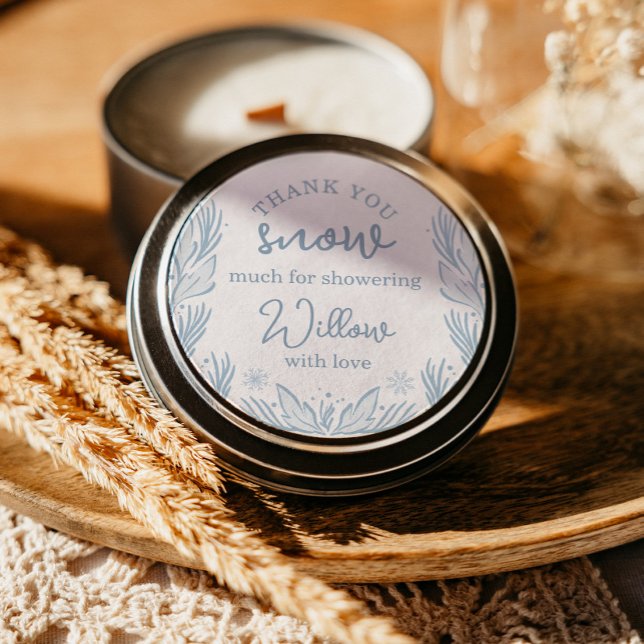 Adesivo Redondo Floco de neve de inverno Floco de neve Chá de fral (Criador carregado)