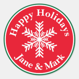 Adesivo Redondo Floco de neve de Natal