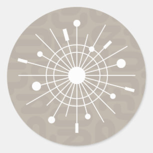 Adesivo Redondo Floco de Neve de Natal do MOD Atomic Sputnik do s